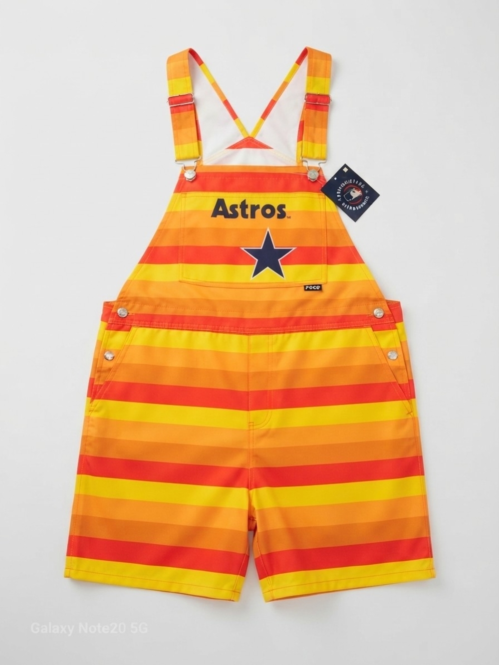 NWT Houston Astros FOCO Tequila Sunrise Short Overalls XL MLB Cooperstown